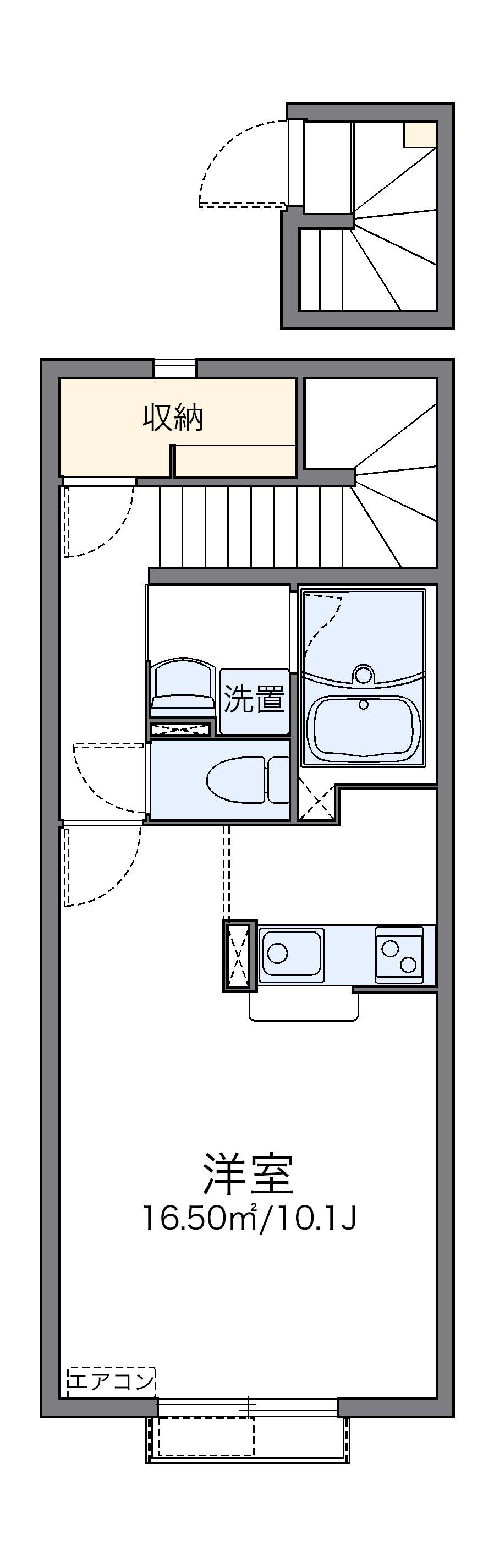 レオネクストナガオⅡ(1K/2階)の間取り写真