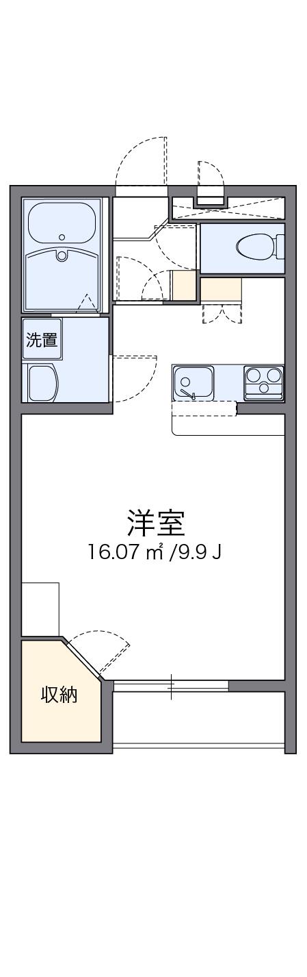 レオパレス芳田Ⅱ(1K/2階)の間取り写真