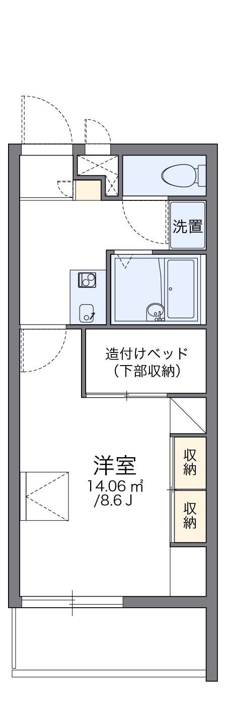 レオパレスマユリカⅡ(1K/1階)の間取り写真