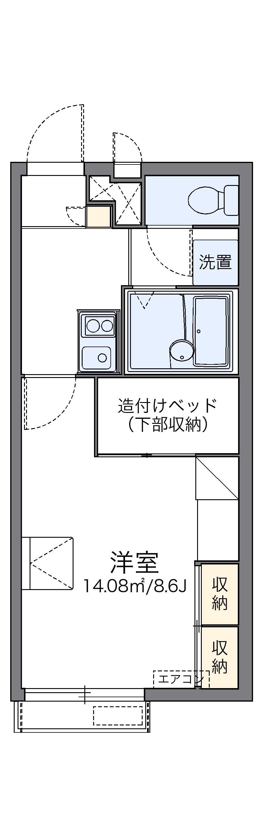レオパレスルピナス高柳東町(1K/2階)の間取り写真