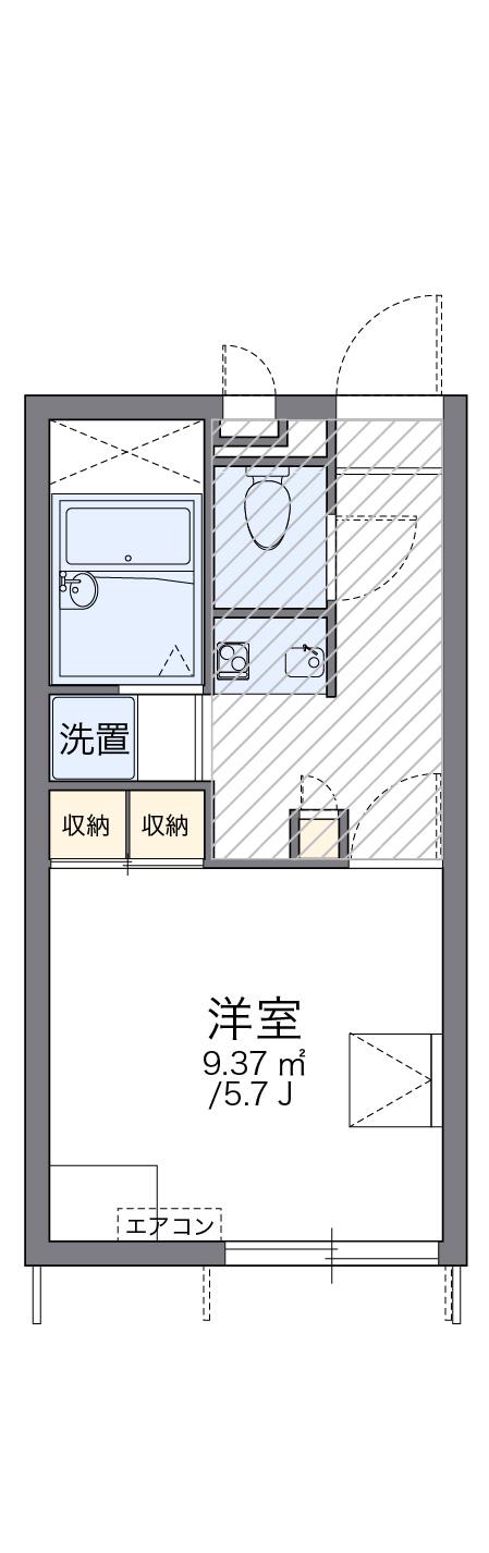 レオパレスピュア高松(1K/1階)の間取り写真