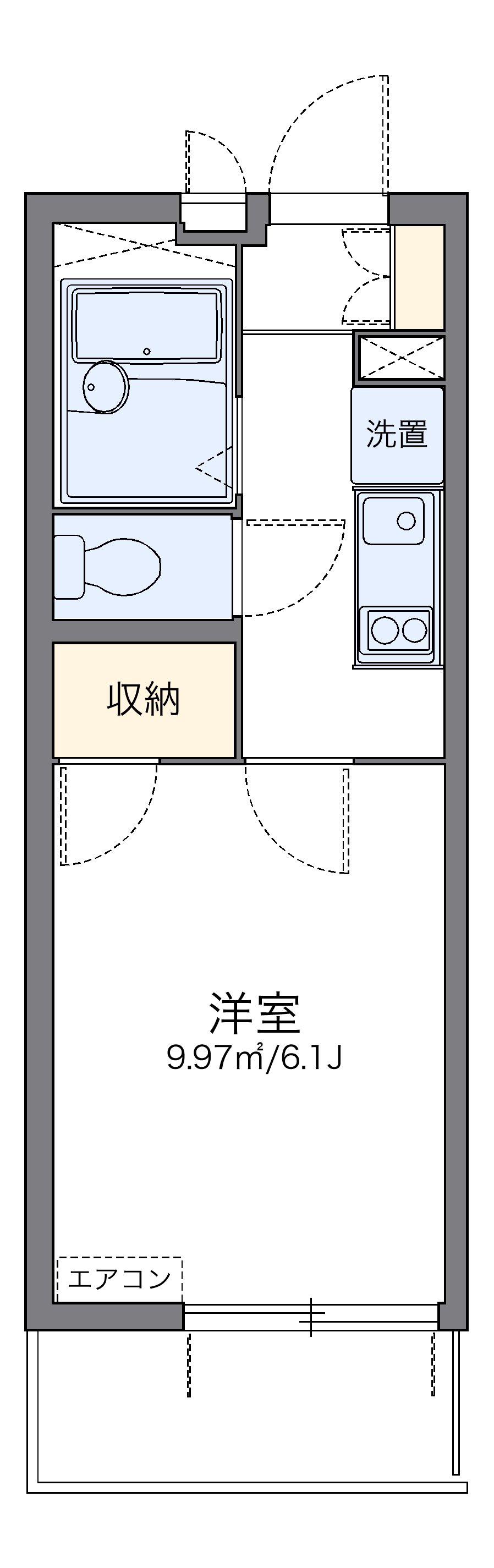 レオパレスアステックⅡ(1K/4階)の間取り写真