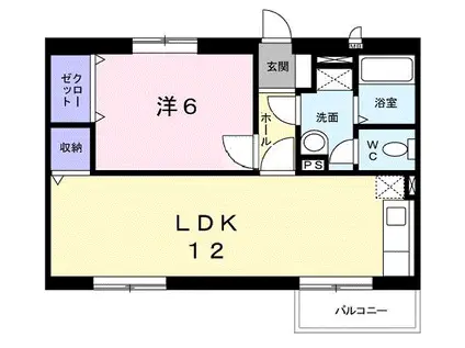 サンヒルズ志戸部A(1LDK/1階)の間取り写真