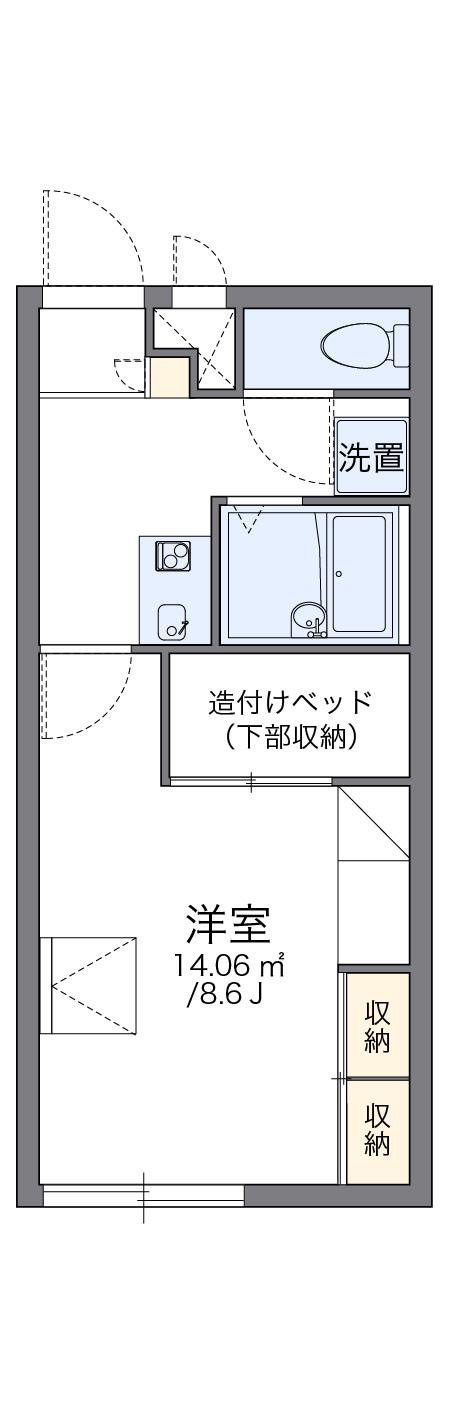 レオパレス如月(1K/2階)の間取り写真
