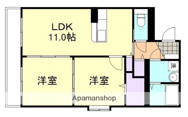 グランツ川辺(2LDK/3階)の間取り写真