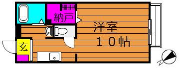 ソレジオ大島(1K/2階)の間取り写真
