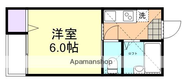 玉島長尾ハイツB棟(1K/2階)の間取り写真