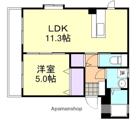 カーサディファータ(1LDK/2階)の間取り写真