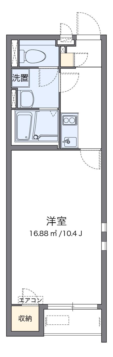 クレイノシャイン(1K/2階)の間取り写真