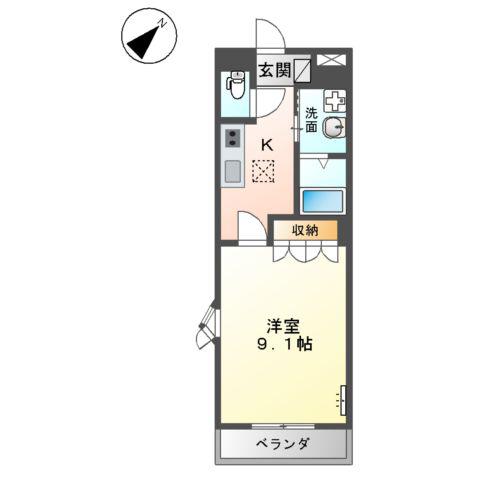 スタイリッシュレジデンスⅡ(1K/1階)の間取り写真
