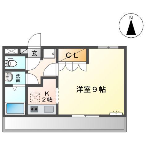 ブリーズ・ガーデン(1K/1階)の間取り写真