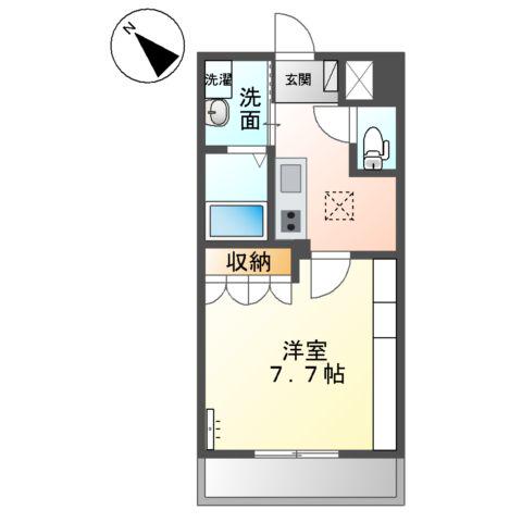 FLOWER-TORNADO(1K/1階)の間取り写真