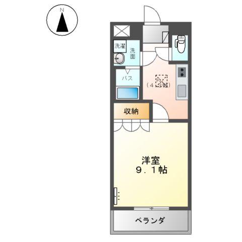ピアッツア紗梨(1K/1階)の間取り写真