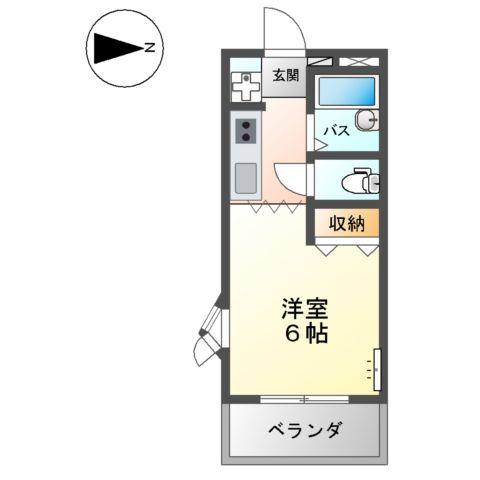 エスポワール老松(1K/1階)の間取り写真