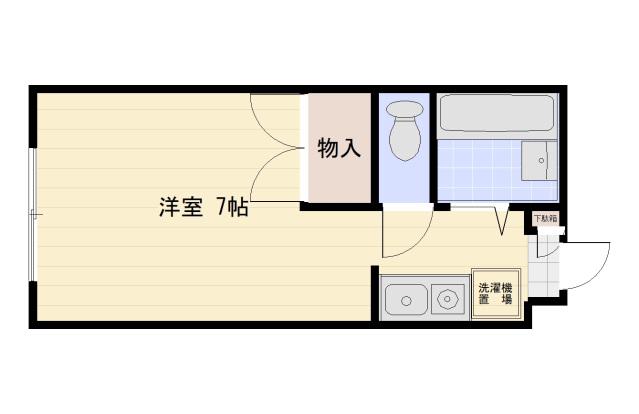 サンシャイン大安寺(ワンルーム/2階)の間取り写真