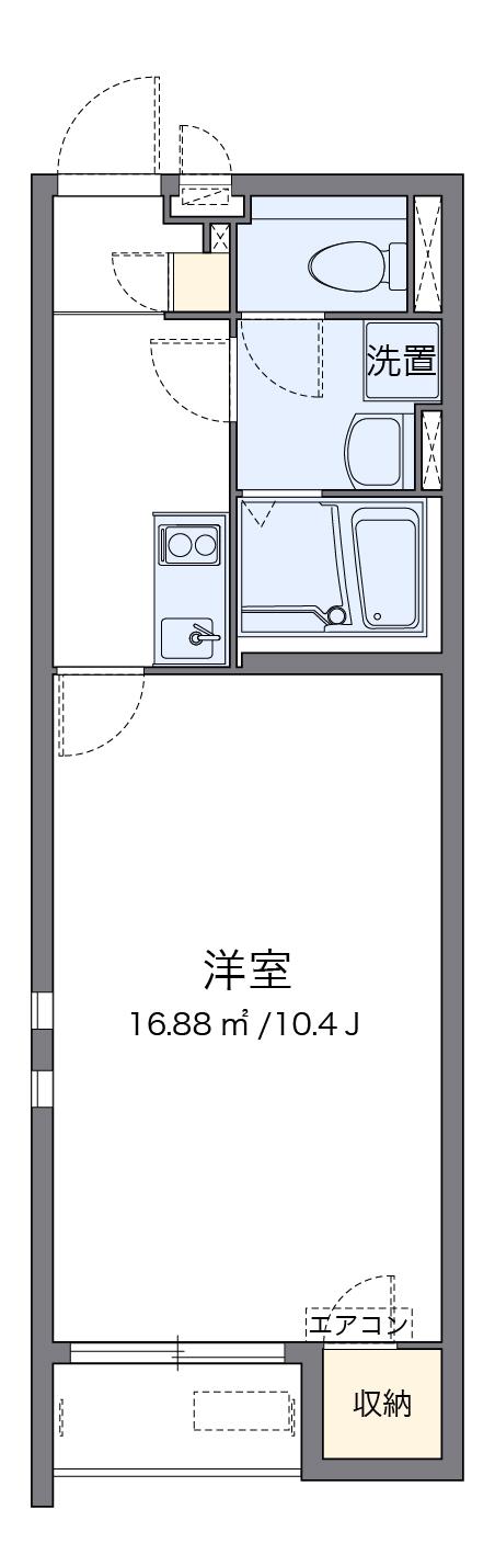 クレイノオーロラHOME(1K/2階)の間取り写真