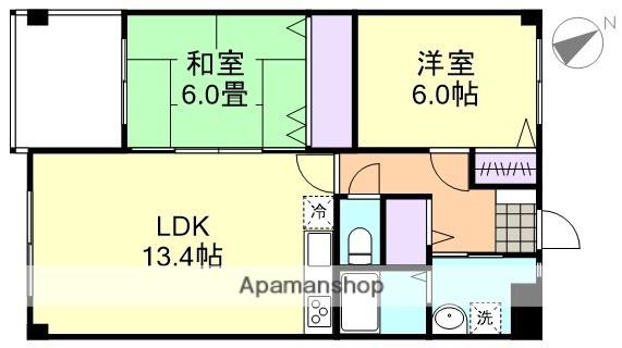 アイプラザA棟(2LDK/2階)の間取り写真