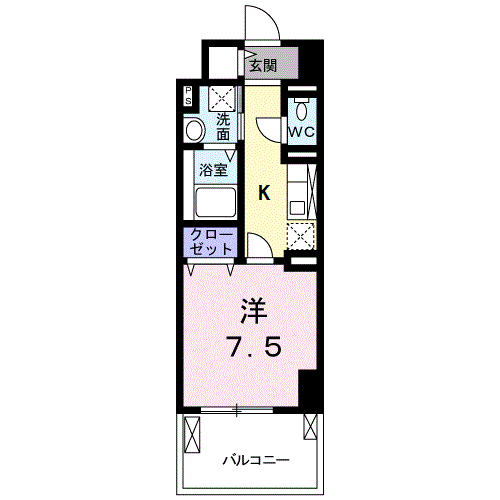 ケイマイティⅡ(1K/2階)の間取り写真