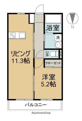 イデアーレ中庄B(1LDK/1階)の間取り写真