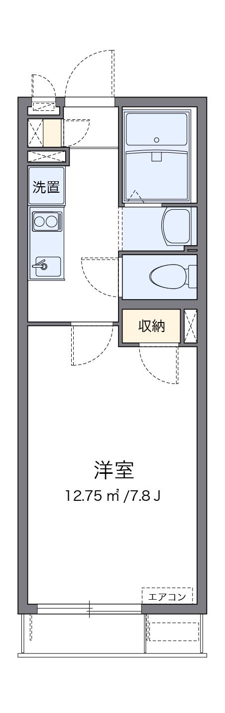 クレイノKエクセル(1K/1階)の間取り写真