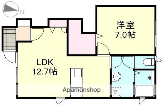 コンフォールK C棟(1LDK/1階)の間取り写真