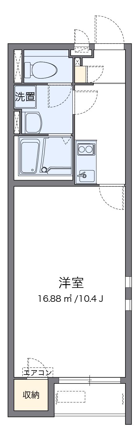 クレイノグランドゥール備前(1K/2階)の間取り写真