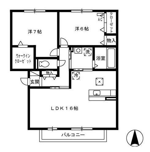 SUN LIVE(2LDK/3階)の間取り写真