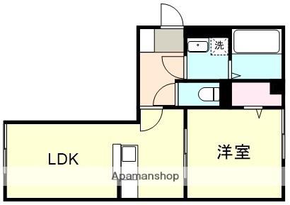 ル・シェル中庄Ⅱ(1LDK/3階)の間取り写真