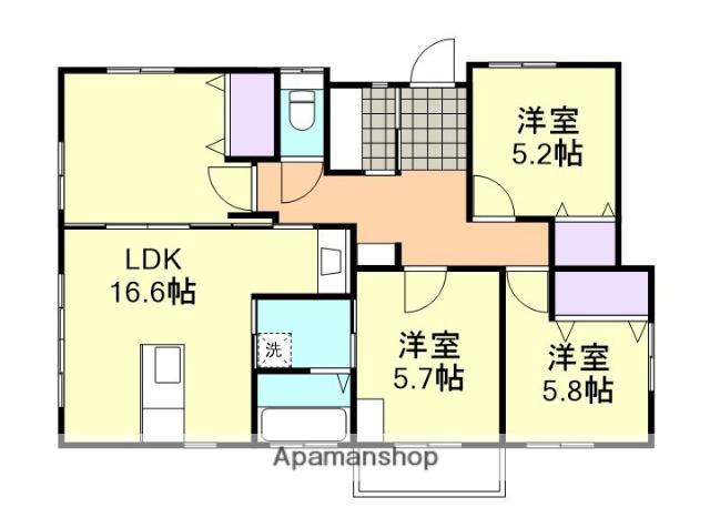 山陽本線 西阿知駅 徒歩10分 1階建 築6年(3LDK)の間取り写真
