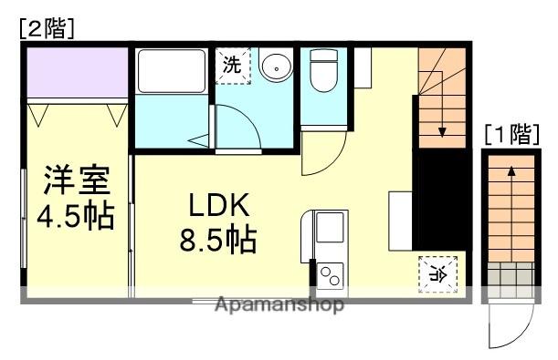 ソレイユ・ルヴァン(1LDK/2階)の間取り写真