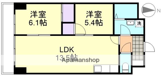 セントエルモ里庄(2LDK/6階)の間取り写真