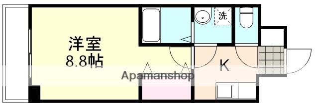 ベラカーサフェリーチェ(1K/4階)の間取り写真