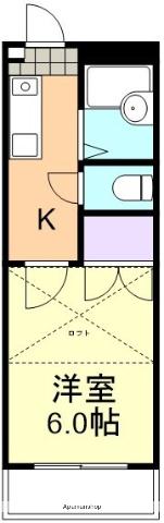 クラシキ日ノ出ヴィラ(1K/2階)の間取り写真