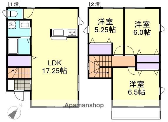 水島臨海鉄道 弥生駅 徒歩9分 2階建 築15年(3LDK)の間取り写真