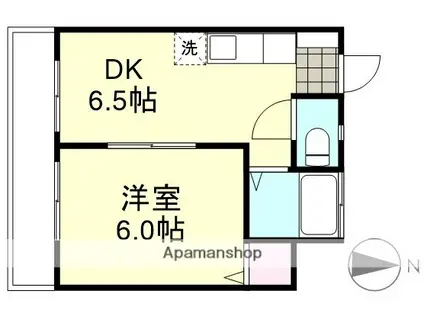 倉敷イーストコーポ(1DK/4階)の間取り写真