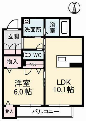 グランマスト今 B棟(1LDK/3階)の間取り写真