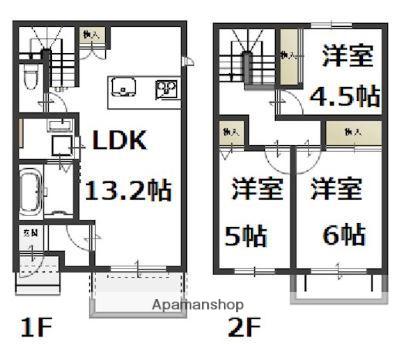 ラ・フルール(3LDK)の間取り写真
