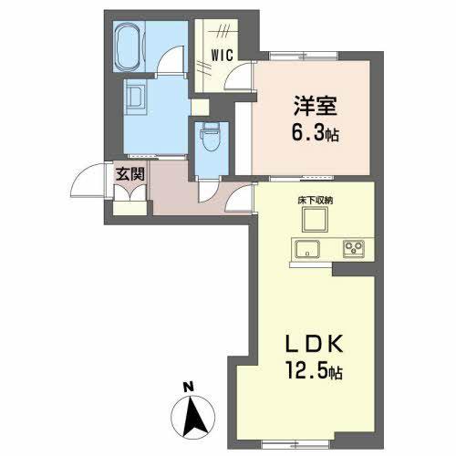 グランプレイス(1LDK/1階)の間取り写真