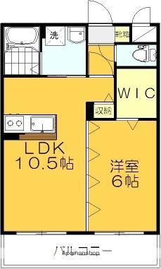 MAPLE COURT壱番館(1LDK/2階)の間取り写真