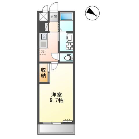 クレシア(1K/2階)の間取り写真