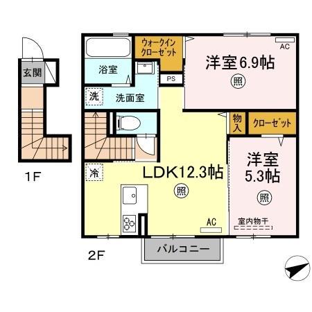 エルドール(2LDK)の間取り写真