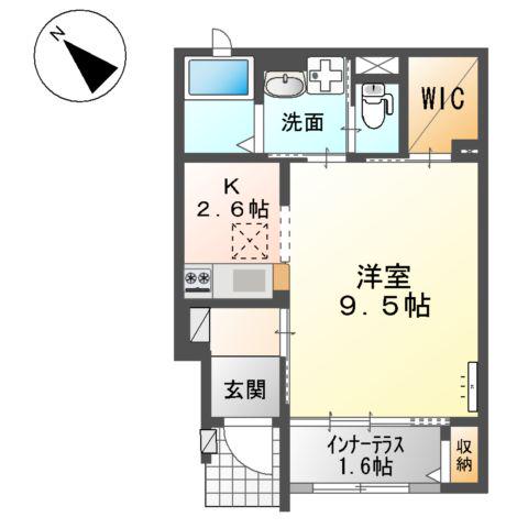 シェルティー(1K/1階)の間取り写真