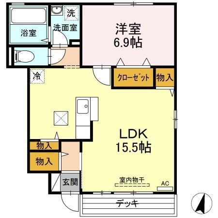 グランパ(1LDK/1階)の間取り写真
