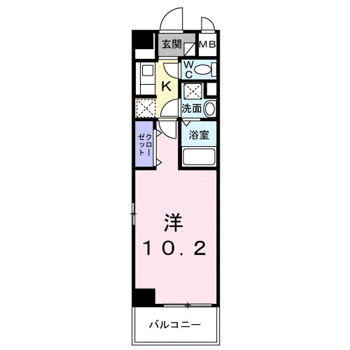 シティー柳町(1K/6階)の間取り写真