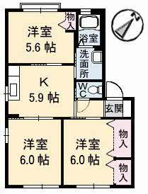 シャーメゾンボヌールⅡ番館(3DK/1階)の間取り写真
