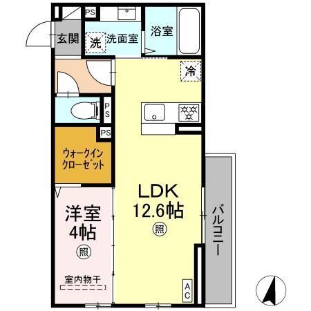 アルカンシェルSAYA Ⅱ(1LDK/3階)の間取り写真