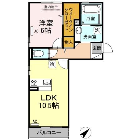 水島臨海鉄道 倉敷市駅 徒歩8分 3階建 築9年(1LDK/3階)の間取り写真