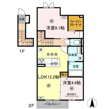 ナイス 二番館(2LDK/2階)の間取り写真