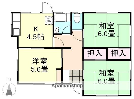 山陽本線 倉敷駅 徒歩19分 1階建 築50年(3K)の間取り写真