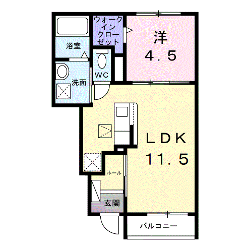 エトワール ブランシュ(1LDK/1階)の間取り写真